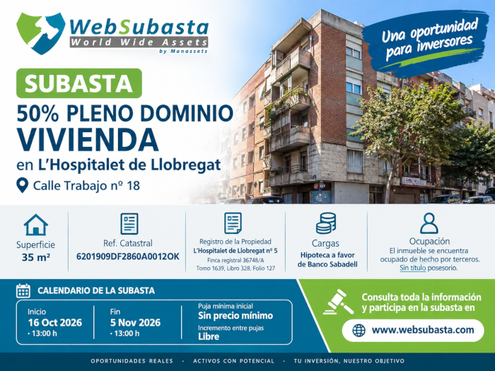 Subasta Inmueble en Hospitalet de Llobregat